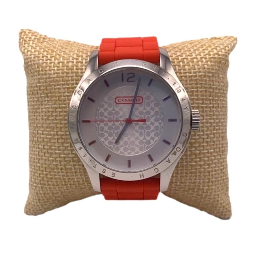 COACH Silver-tone Rubber Band Ladies Wristlet Watch